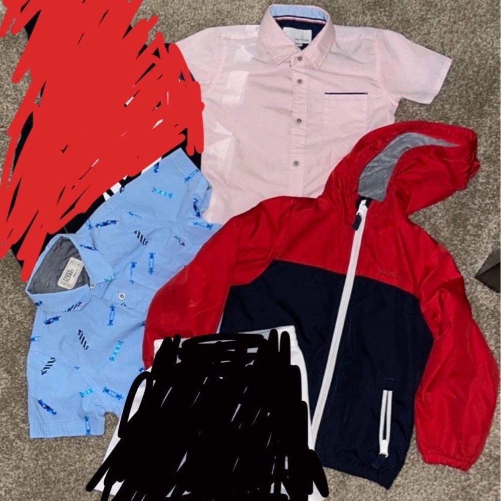 Nike/flannel/Oshkosh jacket/dress up shirts bundle
